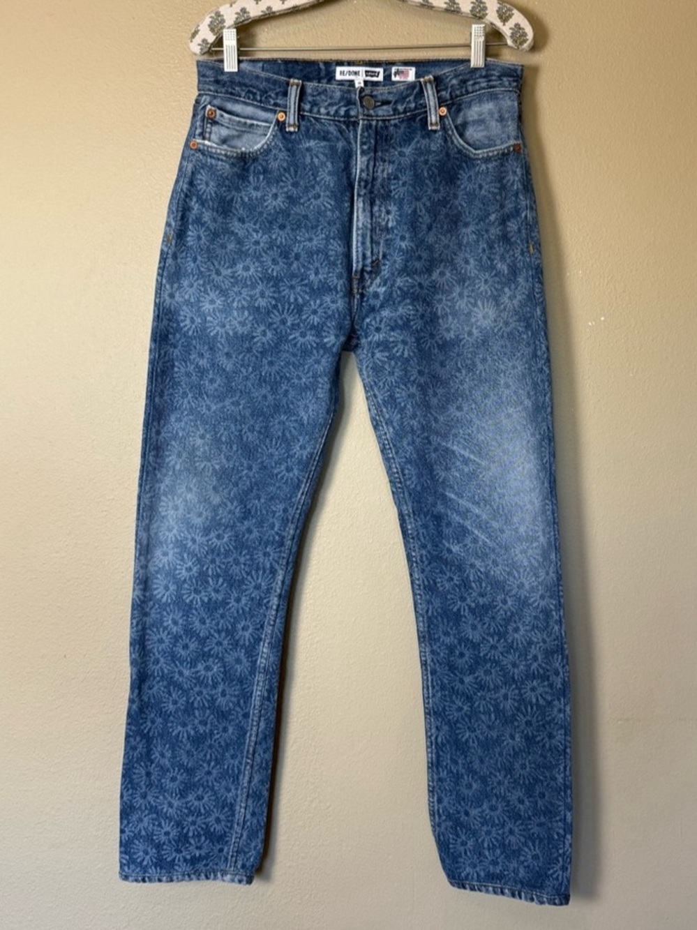 ReDone x Levi's Collection 70s Indigo Daisy Straight Denim Jeans Size 29